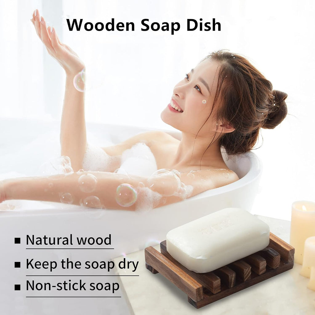 Wooden Soap Dish Set