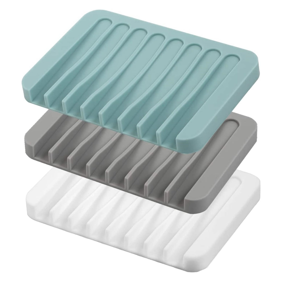 Silicone Self-Draining Soap Saver Holder - 3 Pack