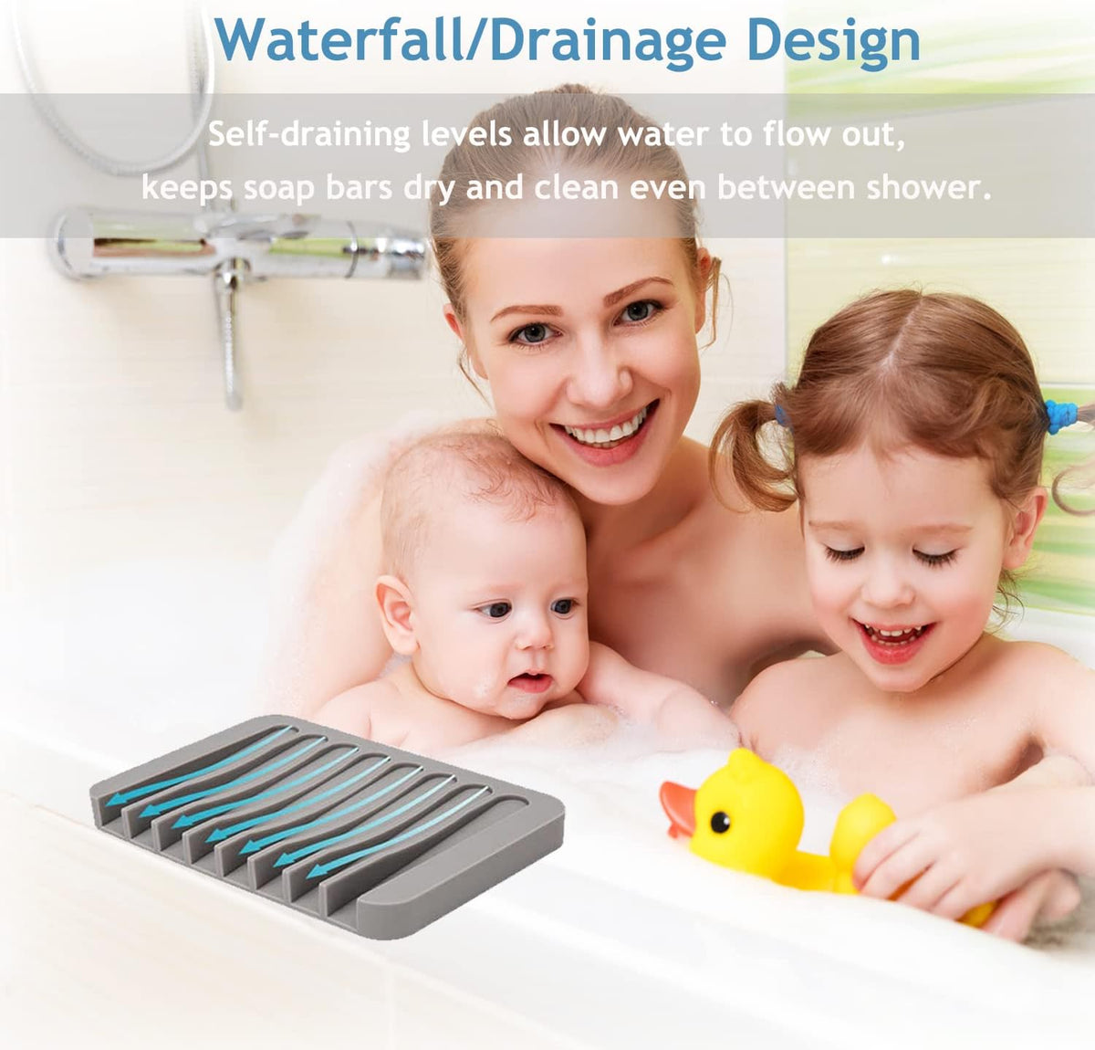 Silicone Self-Draining Soap Saver Holder - 3 Pack