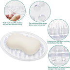 Clear Plastic Self-Draining Soap Dish - 2 Pack
